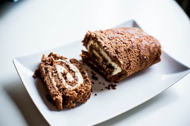 Caramel Swiss Roll Stock Photo - Download Image Now - Swiss Roll