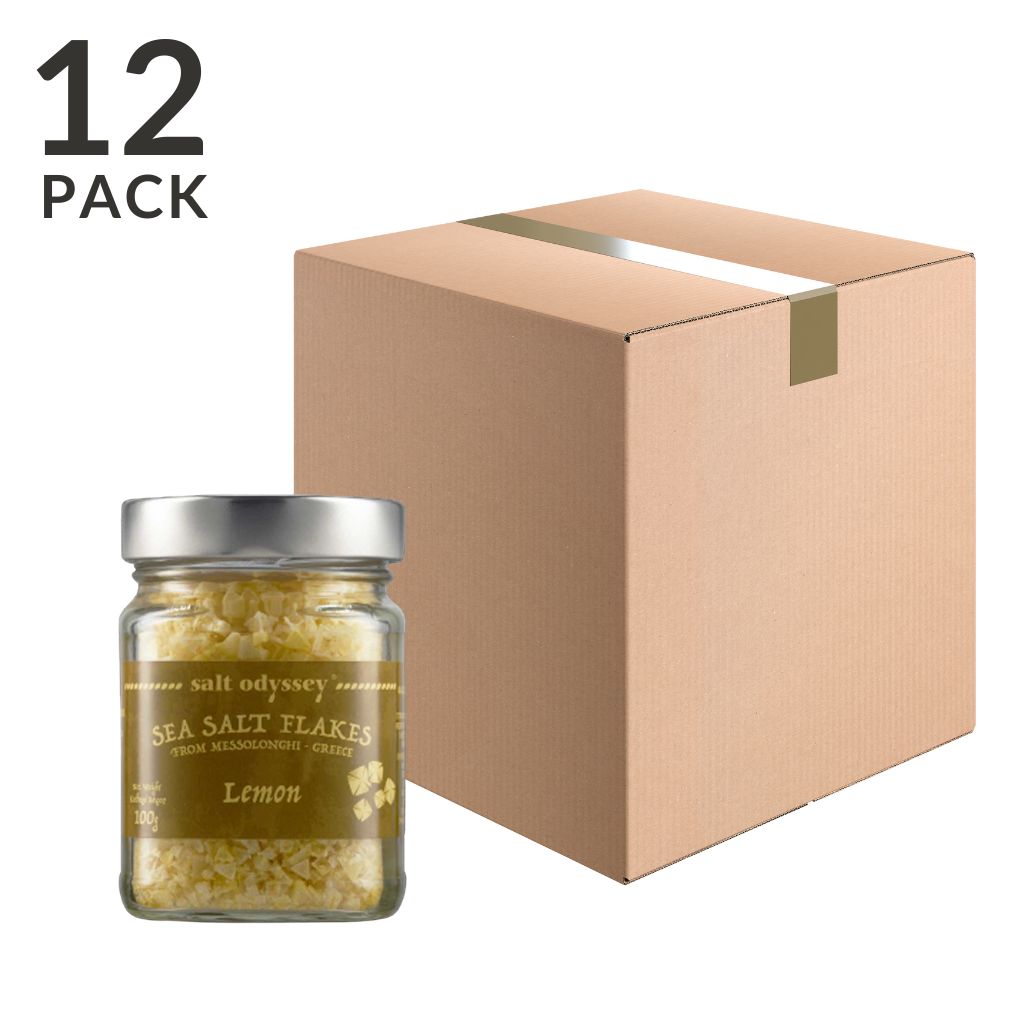Lemon Sea Salt Flakes from Messolonghi by Salt Odyssey, 3.5 oz (100 g)