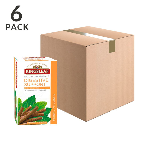 Digestive Support Ceylon Tea, Caffeine Free, 18 Bags by Kingsleaf, 0.8 oz (23.4 g) Pack of 6