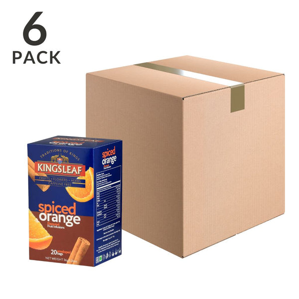 Spiced Orange Ceylon Tea, Caffeine Free, 20 Bags by Kingsleaf, 1.3 oz (36 g) Pack of 6