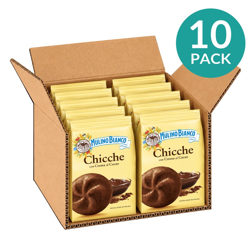 10-Pack Mulino Bianco Chicche Cacao Cookies, 7 oz (200 g) [BBD 12/17/2