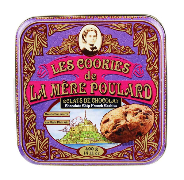 La Mere Poulard French Chocolate Chip Cookies in Luxury Tin, 14.11 oz (400 g)