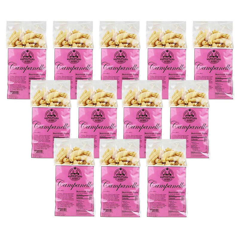 Campanelle Pasta by Napoletano Brothers, 14 oz (396 g) Pack of 12