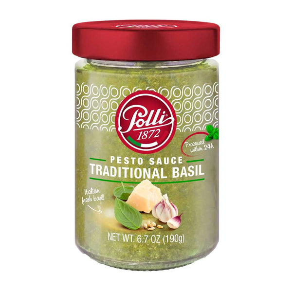Polli Traditional Basil Pesto Sauce, 6.7 oz (190 g)
