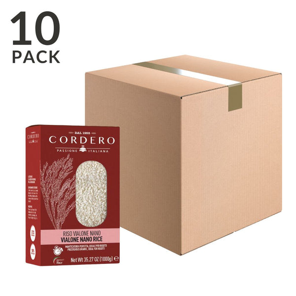 Vialone Nano Rice by Cordero, 2.2 lb (1 kg) Pack of 10