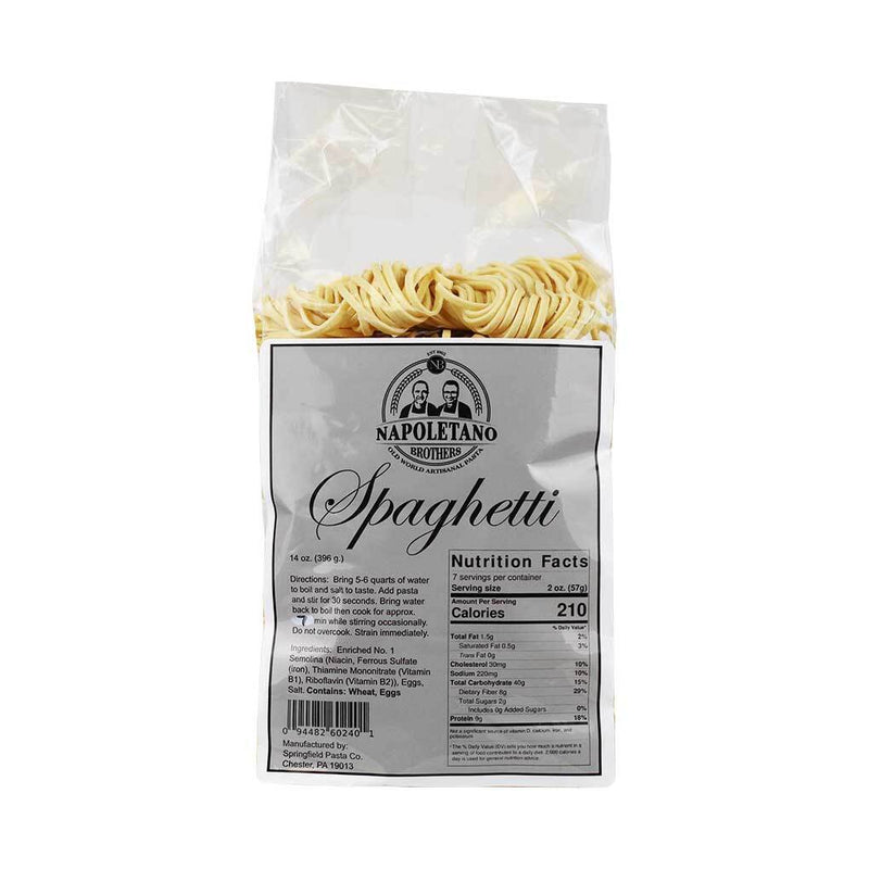 Spaghetti Pasta by Napoletano Brothers, 14 oz (396 g) Pack of 12