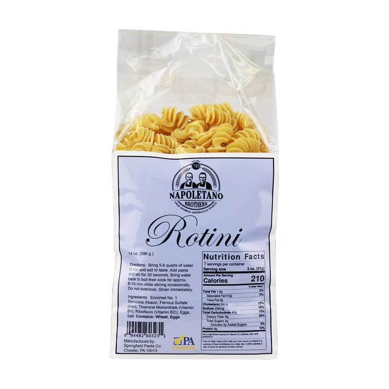 Rotini Pasta by Napoletano Brothers, 14 oz (396 g) Pack of 12