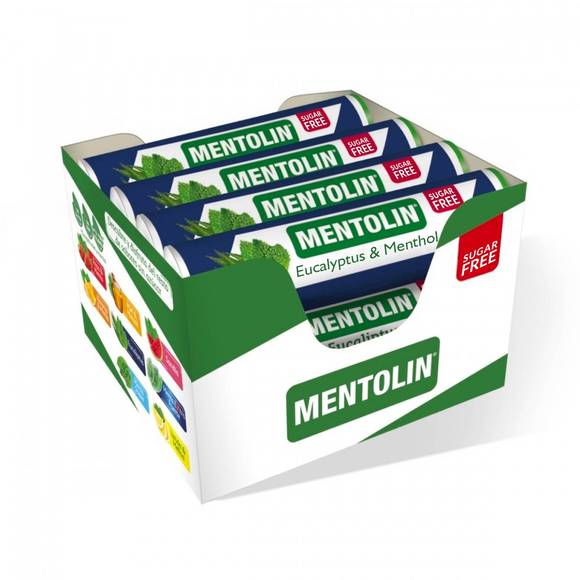 Eucalyptus and Menthol Spanish Hard Candies, Sugar Free by Mentolin, 0.7 oz (20 g) [Pack of 12]