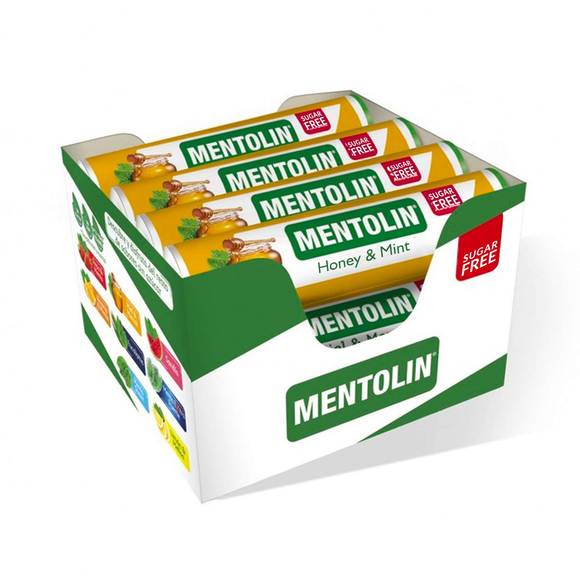 Honey and Mint Spanish Hard Candies, Sugar Free by Mentolin, 0.7 oz (20 g) [Pack of 12]
