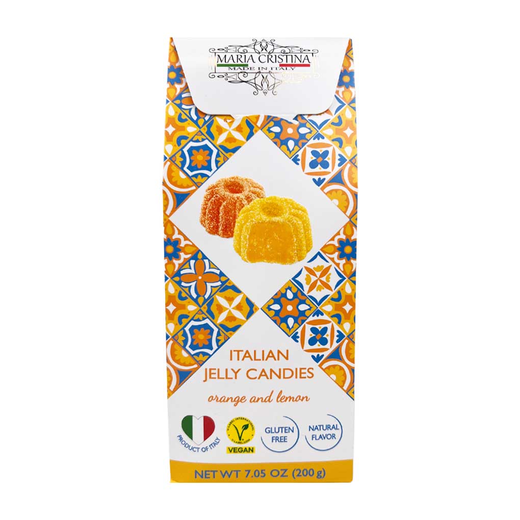 Italian Vegan Orange Lemon Jelly Candies by Maria Cristina, 7.05 oz (2