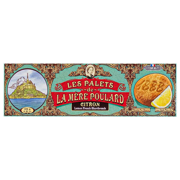 La Mere Poulard French Lemon Cookies Palets, 4.4 oz (125 g)