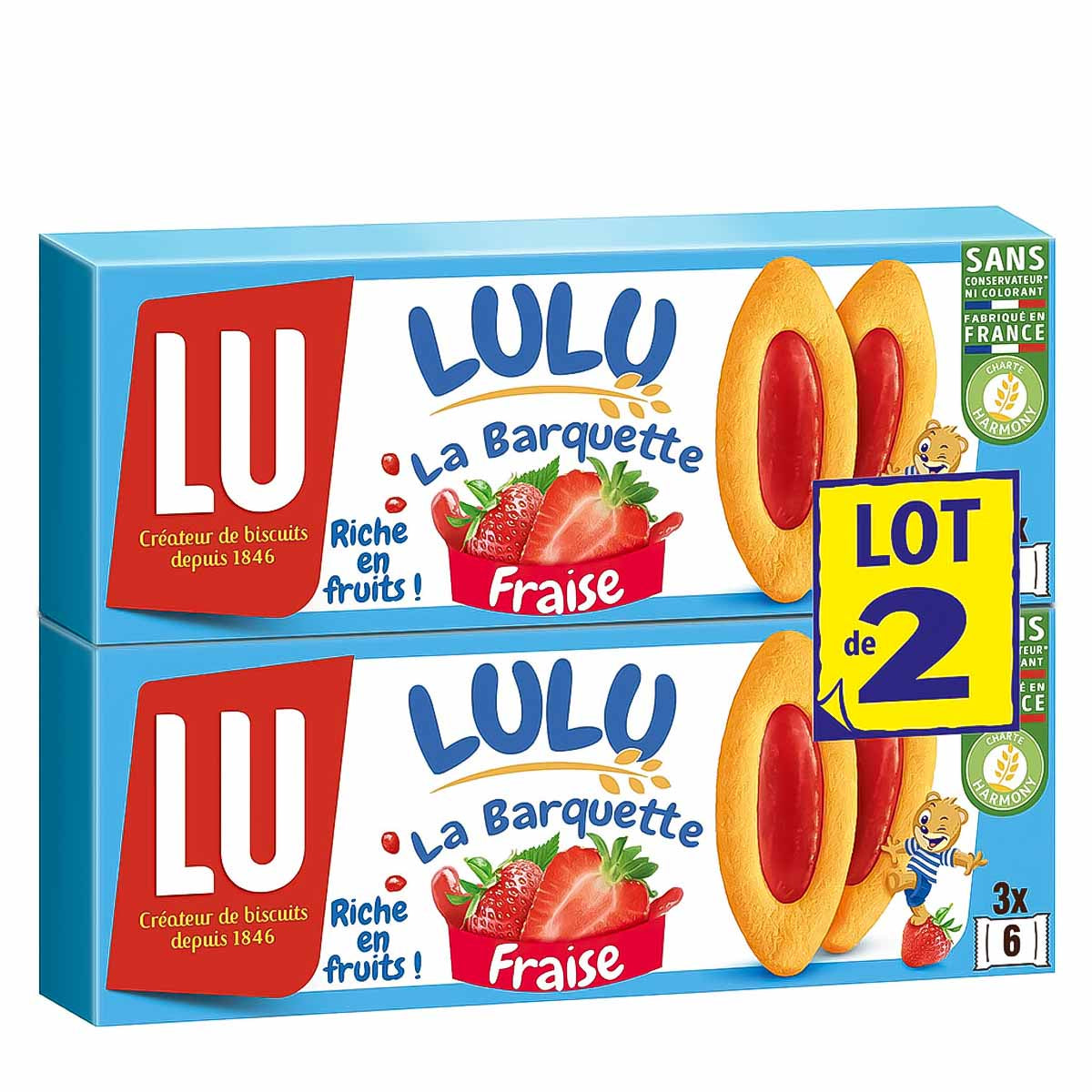 LU Strawberry Barquette Cookies, 2 Pack, 2 x 4.2 oz (240 g)