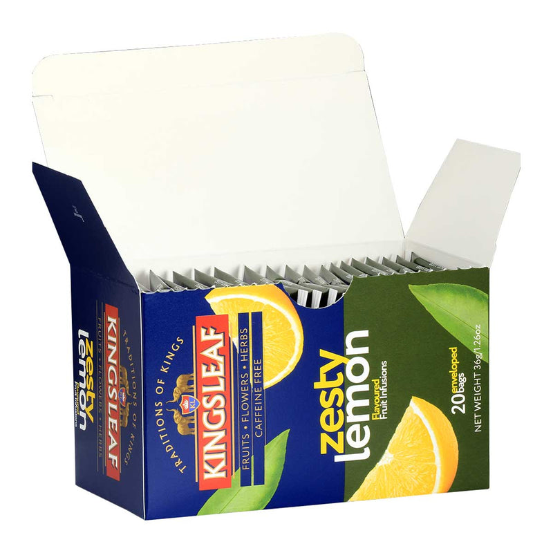 Zesty Lemon Ceylon Tea, Caffeine Free, 20 Bags by Kingsleaf, 1.3 oz (36 g) Pack of 6