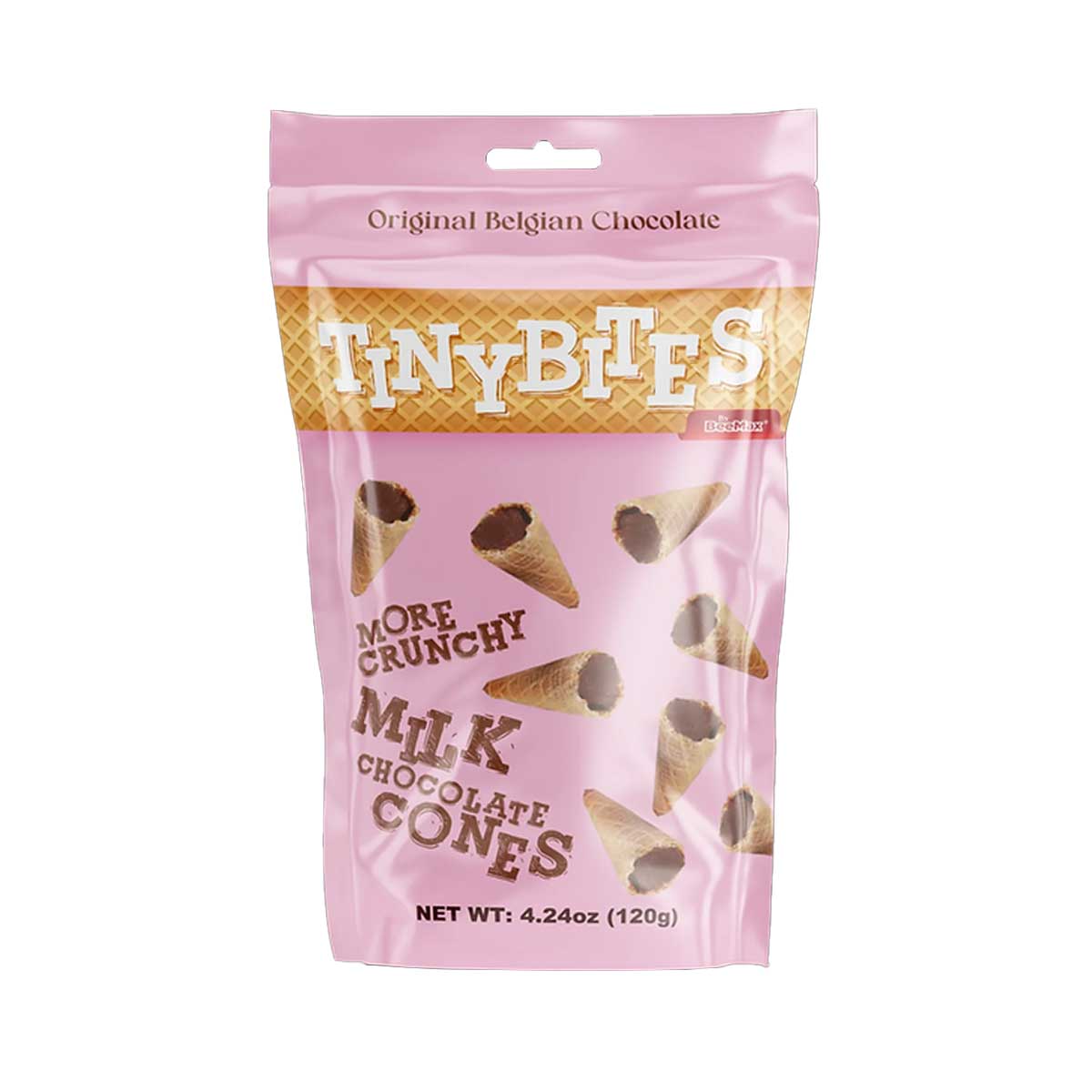 Belgian Peppermint Milk Chocolate Mini Waffle Cones by Tiny Bites, 4.2 oz (120 g)