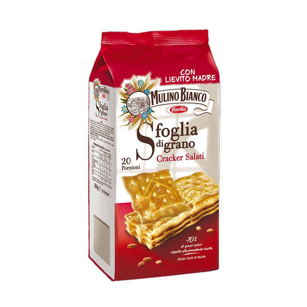 Salted Italian Crackers by Mulino Bianco, Sfoglia di Grano 17.5 oz (500 g)