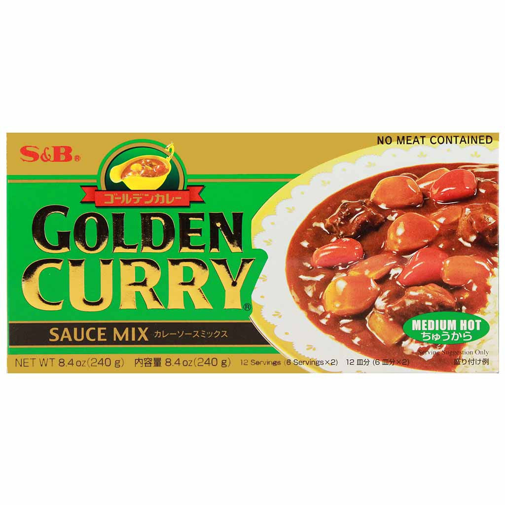 S&B Golden Curry Medium Hot Japanese Curry, 7.8 oz. (220 g)