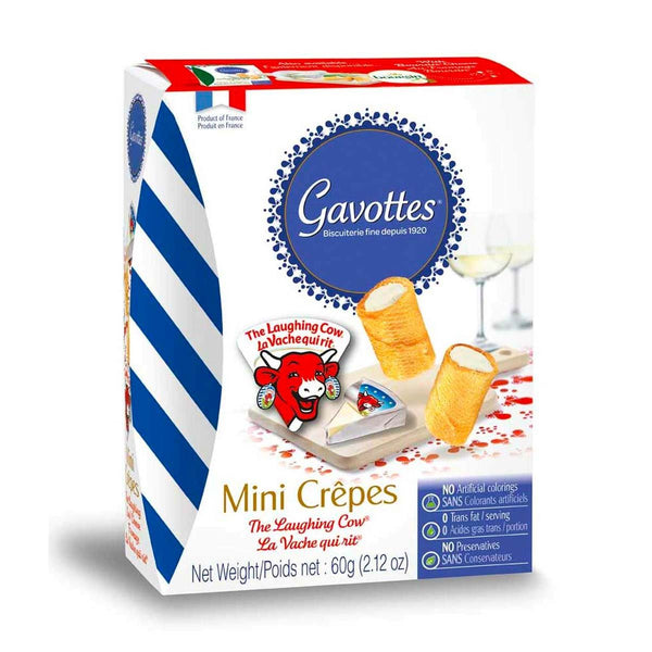 Mini Gavottes Crepes Filled with Laughing Cow Cheese by Loc Maria, 2.1 oz (60 g)