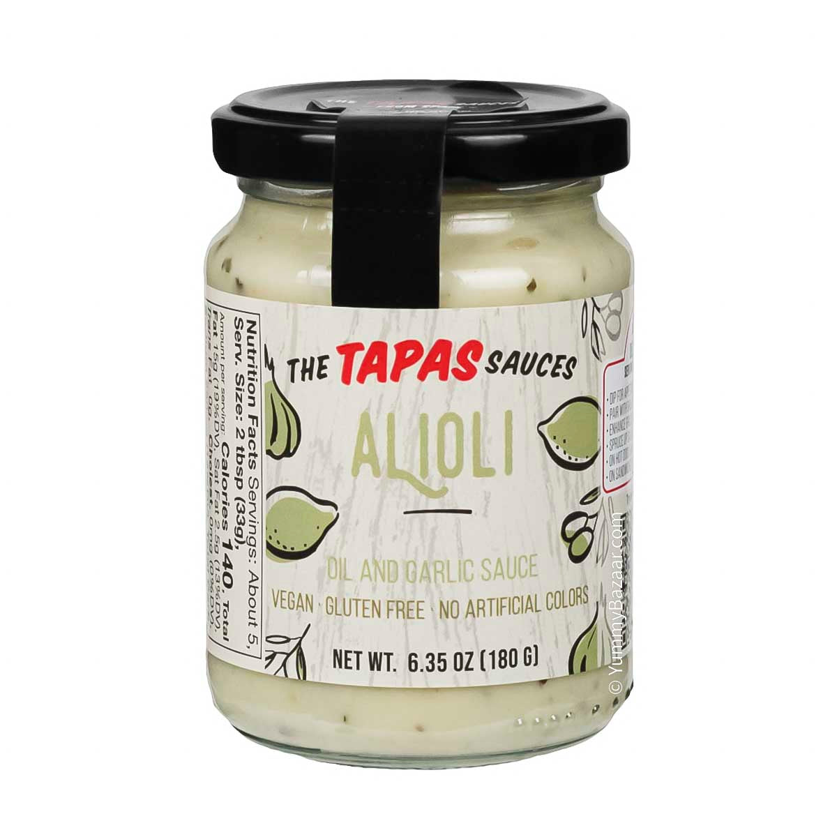 Spanish Oil and Garlic Sauce Alioli by The Tapas Sauces, Vegan, Gluten