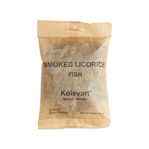 Kolsvart Smoked Licorice Candy Fish, Vegan, 4.2 oz (120 g)