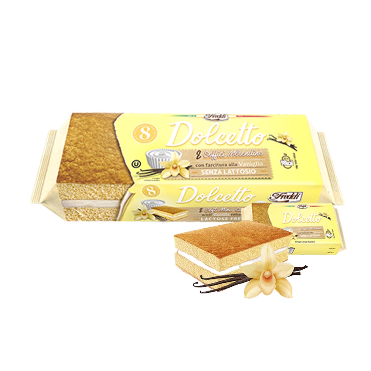 Italian Lactose Free Snack Cakes Dolcetto with Vanilla Cream by Freddi