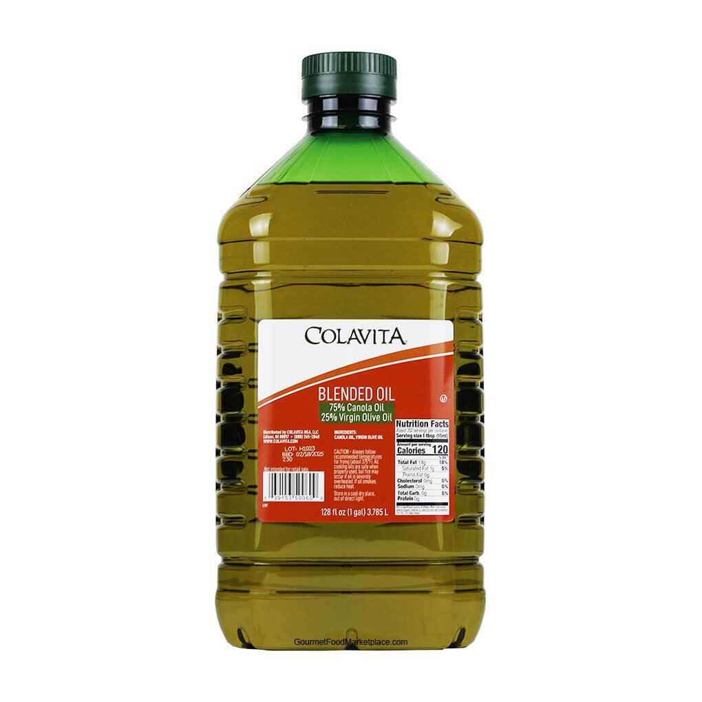 Colavita Canola Oil 75 25 Virgin Olive Oil Blend, 1 Gal (3.79 L)