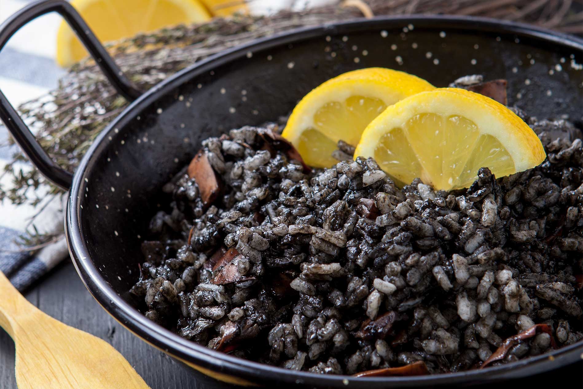 Black Risotto with Lemon | Recipe | Yummy Bazaar