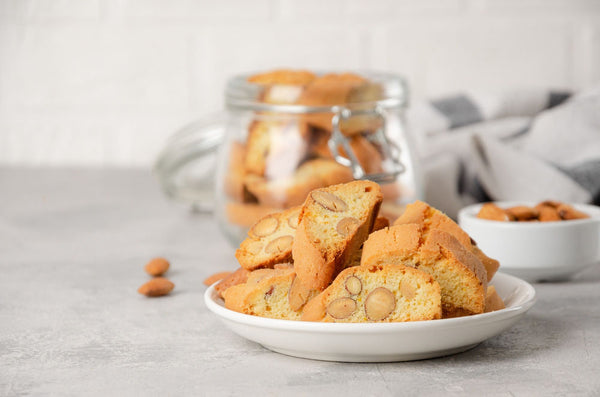 italian biscotti cookies served on plate