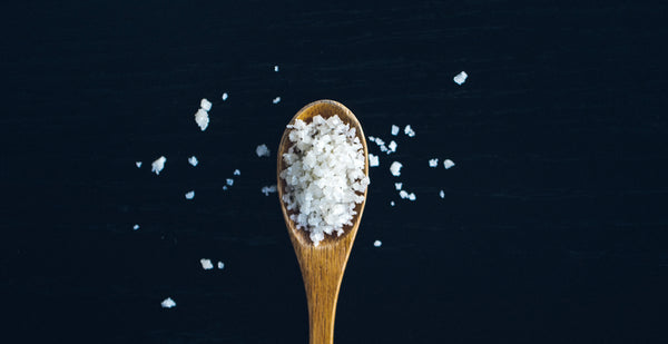 sea salt on a wooden spoon