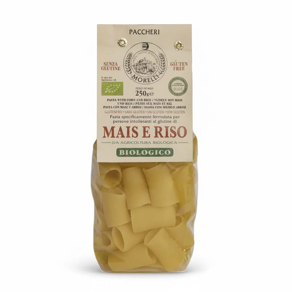 Morelli Gluten Free Organic Rice & Corn Paccheri, 8.8 oz (250 g)