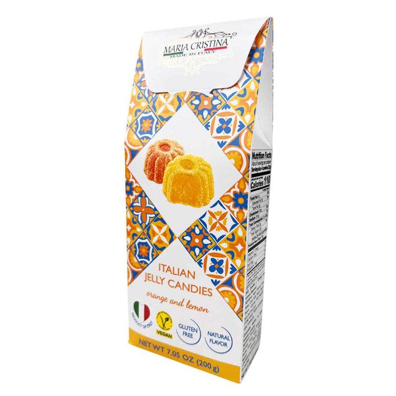 Italian Vegan Orange Lemon Jelly Candies by Maria Cristina, 7.05 oz (200 g)