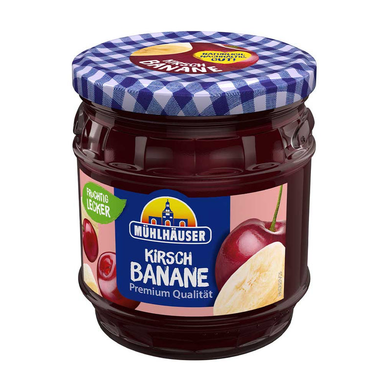 Cherry Banana Jam from Germany by Muhlhauser, 15.8 oz (450 g)