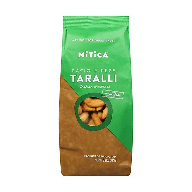 Cheese and Pepper Cacio E Pepe Taralli by Mitica, 8.8 oz (250 g)