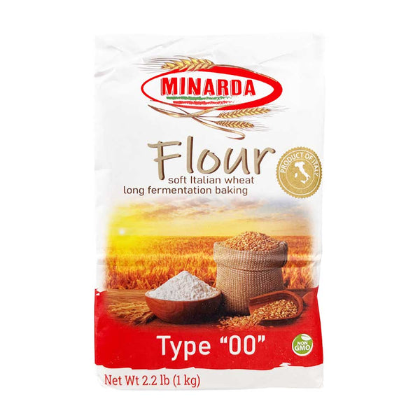 100% Italian Baking Flour Type "00" by Minarda, 2.2 lb (1 kg)