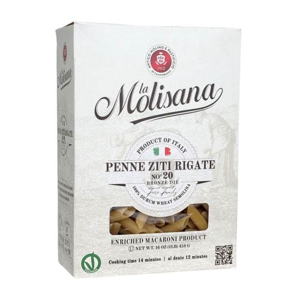 La Molisana Penne Ziti Rigate Pasta #20B, 100% Italian Wheat, 16 oz (454 g)