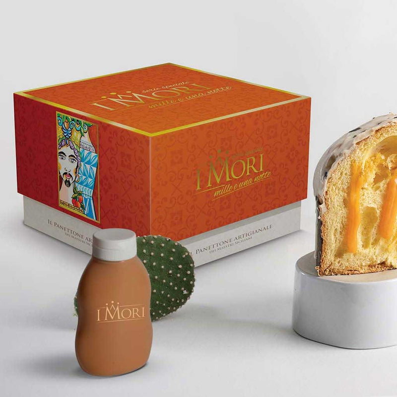 Sicilian Prickly Pear Cream Panettone by I Mori, 2.2 lb (1 kg)