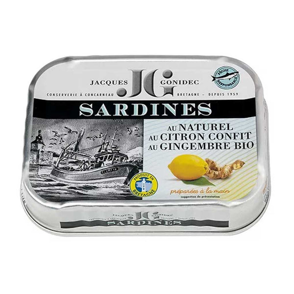 Gonidec Sardines with Candied Lemon and Organic Ginger, 4.06 oz (115 g)