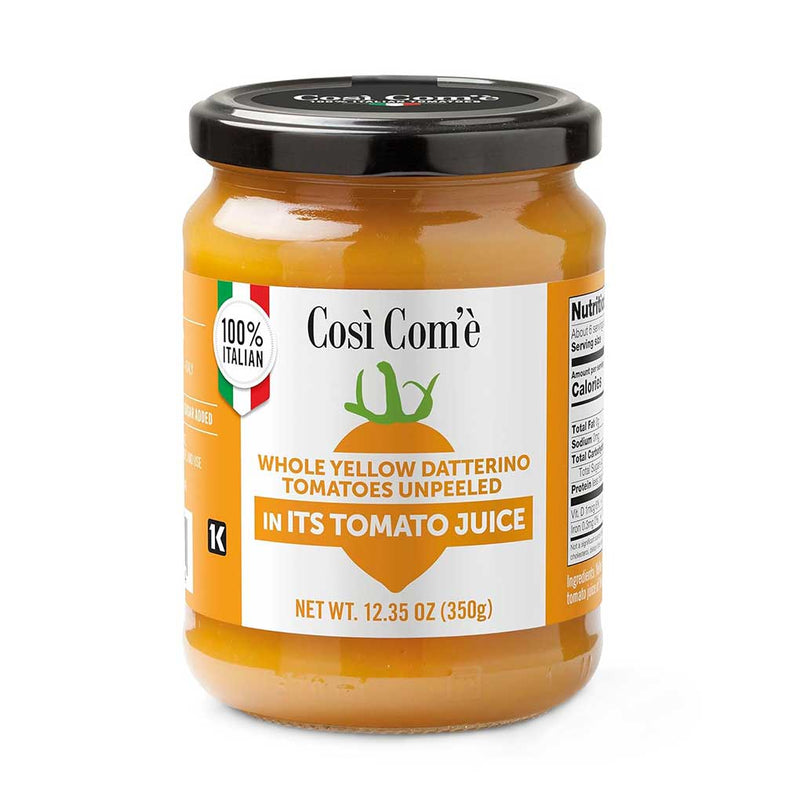 Cosi Come Yellow Datterino Tomatoes in Juice, Whole & Unpeeled, 12.35 oz (350 g)