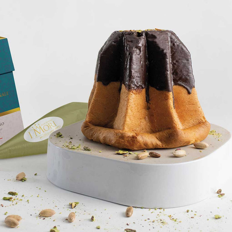 Sicilian Pandoro with DOP Pistachio & IGP Chocolate by I Mori, 2.2 lb (1 kg)