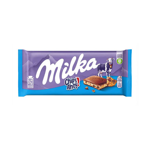 Milka Milk Chocolate with Chips Ahoy Cookies, 3.5 oz (100 g)