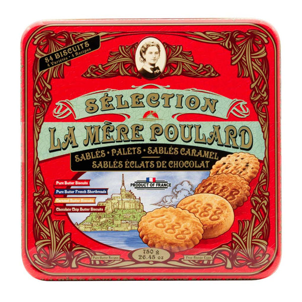 La Mere Poulard Assorted French Cookies Gift Tin, 26.45 oz (750 g)