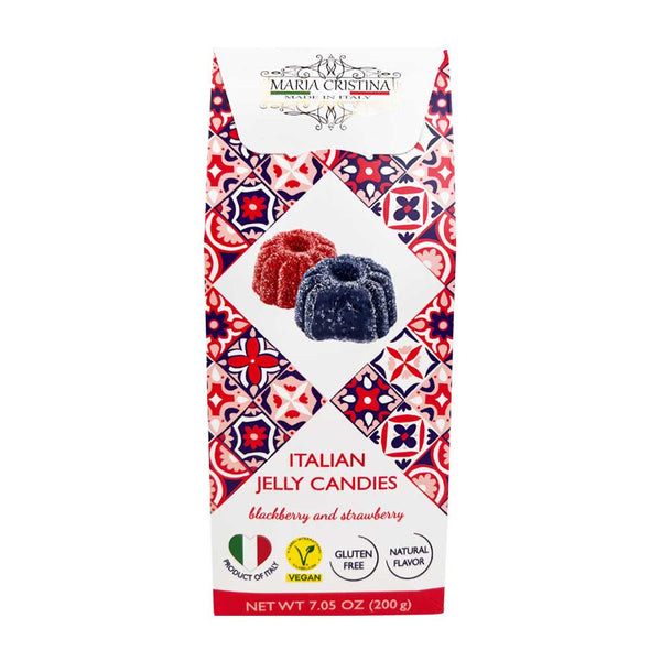 Italian Vegan Blackberry Strawberry Jelly Candies by Maria Cristina, 7.05 oz (200 g)