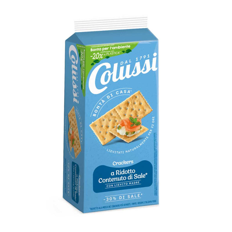 Colussi Crackers, 30% Less Salt, 17.64 oz (500 g)