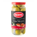 Spanish Manzanilla Green Olives Stuffed w/ Chorizo by Serpis, 8.29 oz (235 g)