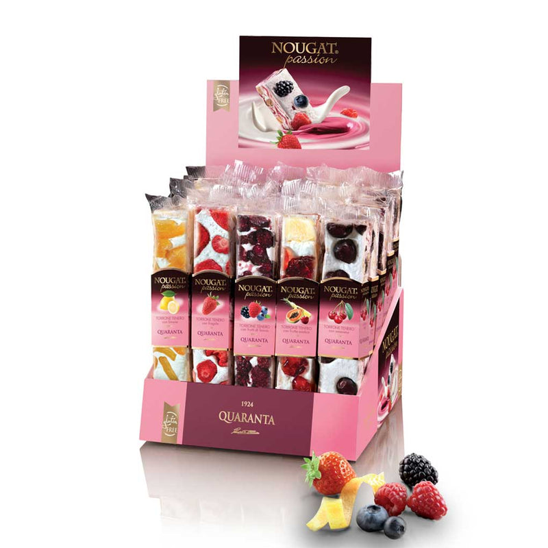 Quaranta Summer Fruits Assorted Soft Nougat Bars, 25-Pack, 3.53 oz (100 g)