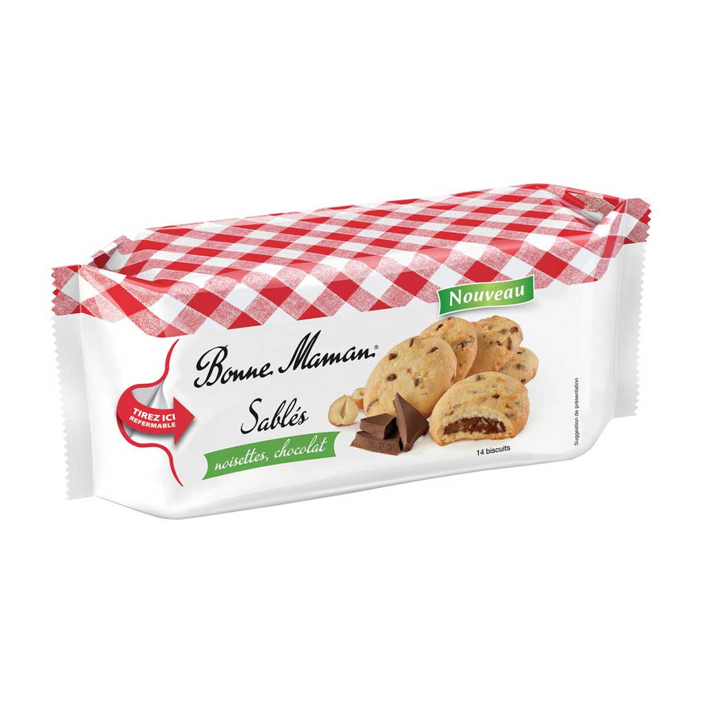 Bonne Maman Chocolate Hazelnut Filled Sables Cookies, 5.3 oz (150 g)