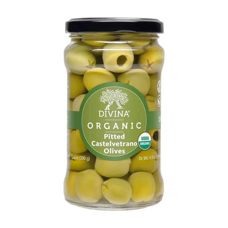 Divina Organic Pitted Castelvetrano Olives, 10.6 oz (300 g)