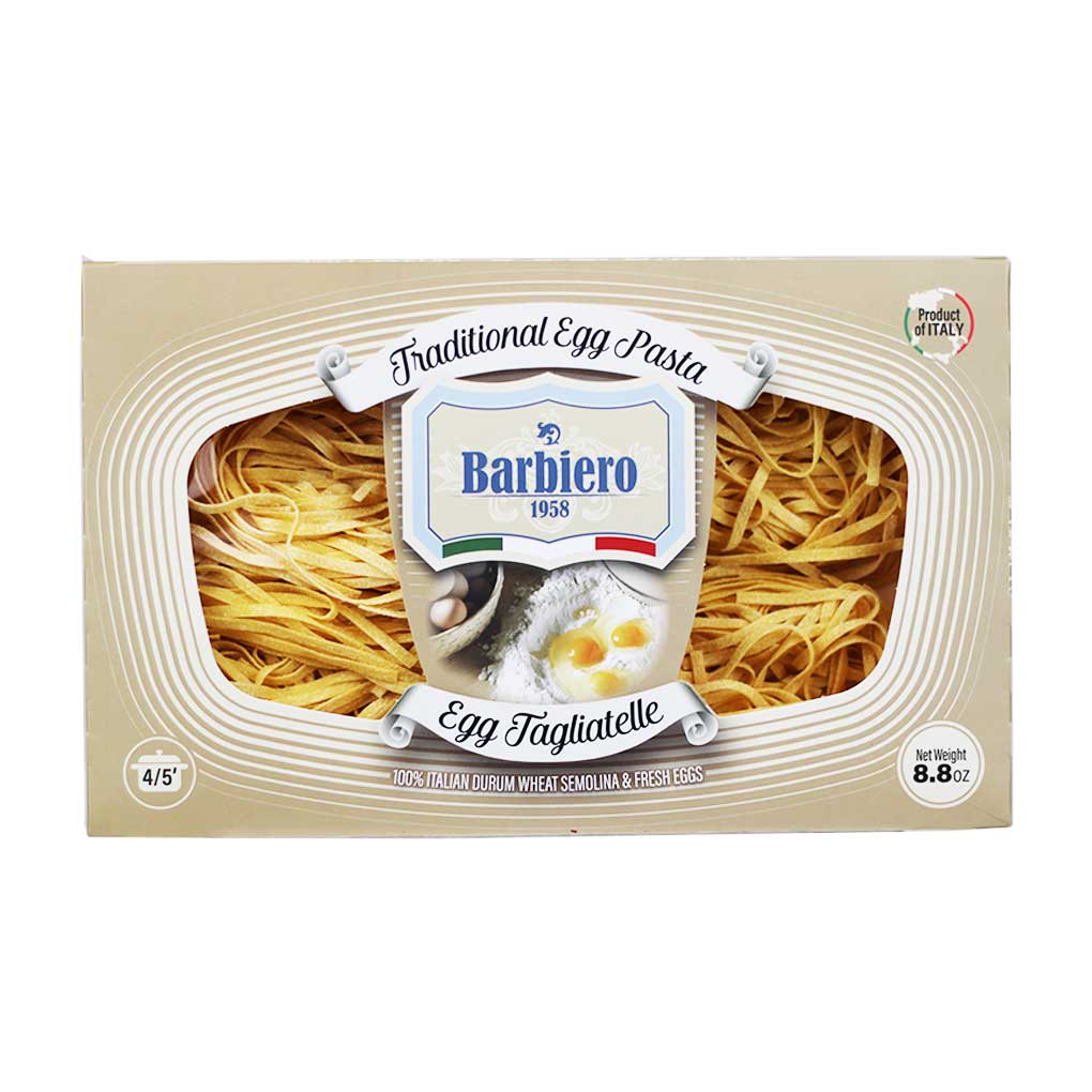 Traditional Tagliatelle Egg Pasta, 100% Italian Wheat by Barbiero, 8.8