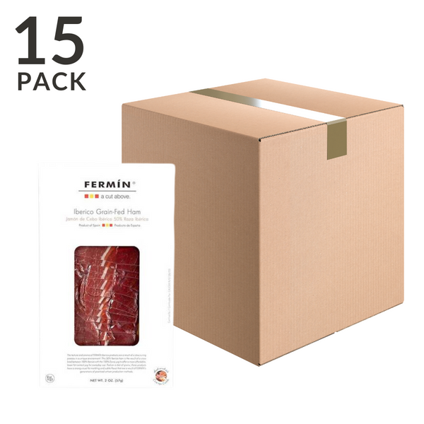 Fermin Fermin Iberico Grain-Fed Ham Sliced, 50% Iberico, 2 oz (57 g) Pack of 15, 15 x 2 oz (57 g)