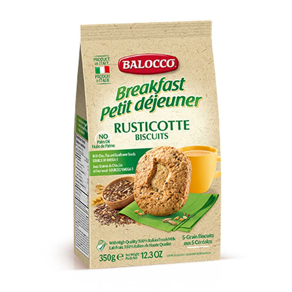 Balocco Rusticotte Whole Wheat Biscuits, No Palm Oil, 12.3 oz (350 g)