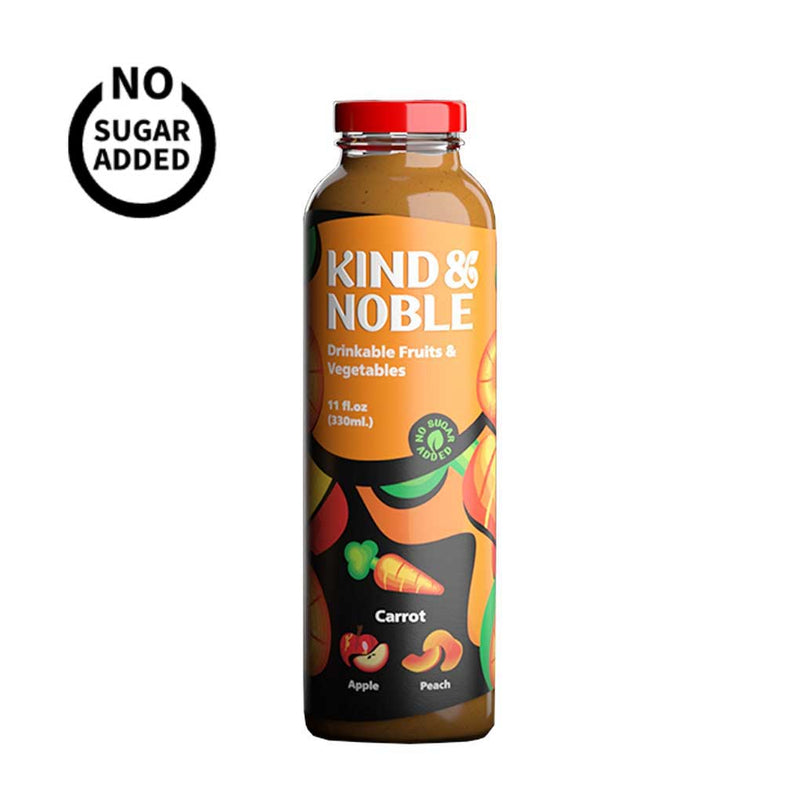 Peach, Apple & Carrot Smoothie by Kind & Noble, 11 fl oz (330 ml)